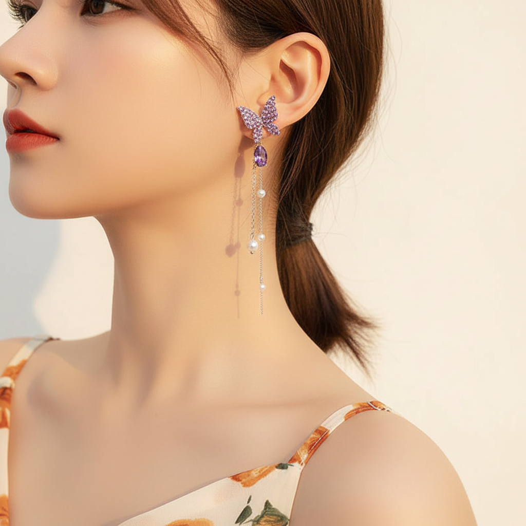 Modelo oreja fondo claro